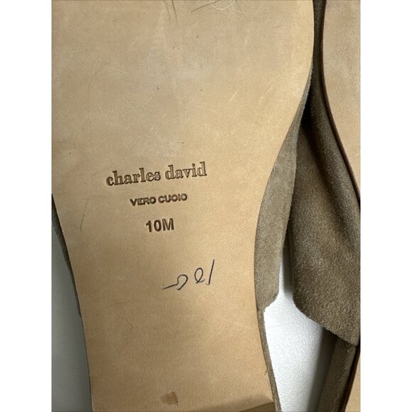 Charles David Women's Soleil Leather Slide Suede Tan Size 10 - Picture 10 of 10
